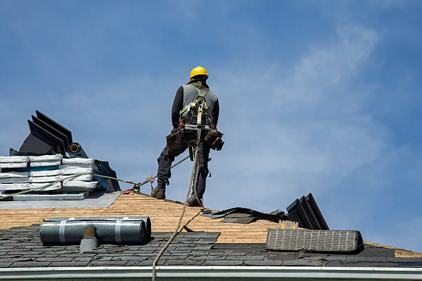 Professional Gutter Installation technician working in Julian, WV